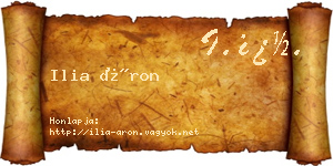 Ilia Áron névjegykártya